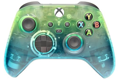 Wireless Custom Controller Compatible with PC, Windows 10+, Series X/S & One (Series X/S Clear Green & Blue) - color: Series X/S Clear Green & Blue