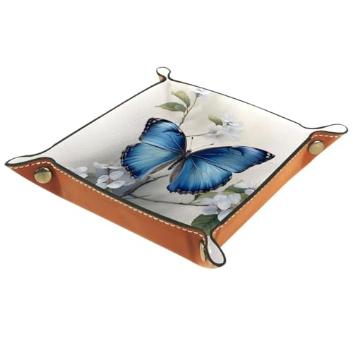 Blue Butterfly Floral Dice Tray Dice Rolling Tray Folding Dice Holder for Dice Games, Like RPG, DND and Other Table Games - color: Multi 11