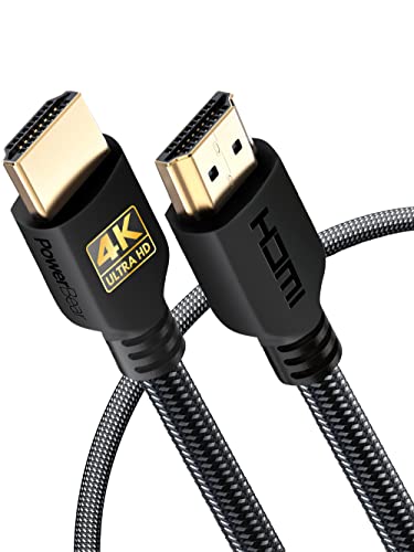 PowerBear 4K HDMI Cable 3 ft | Short Hdmi Cable, Braided Nylon & Gold Connectors, 4K @ 60Hz, Ultra HD, 2K, 1080P, ARC & CL3 Rated | for Laptop, Monitor, PS5, PS4, Xbox One, Fire TV, & More - size: 3ft