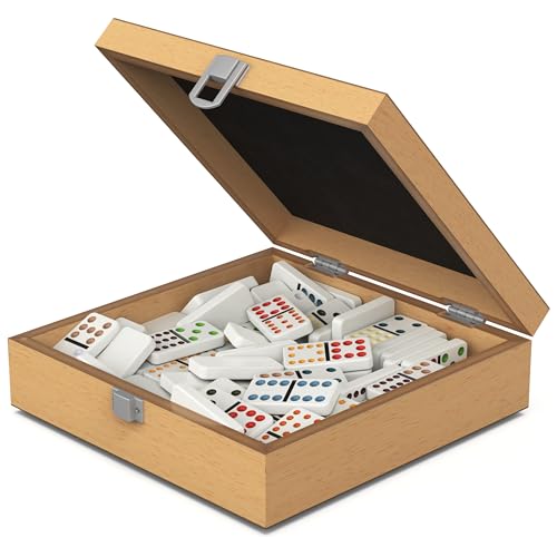Spin Master Games Yellowstone Mexican Train Dominoes Classic Game | Fun Family Game, Yellowstone Themed Trains, Includes 91 Double-12 Dominoes & Wood Storage Case, 2-8 Players, Ages 8+