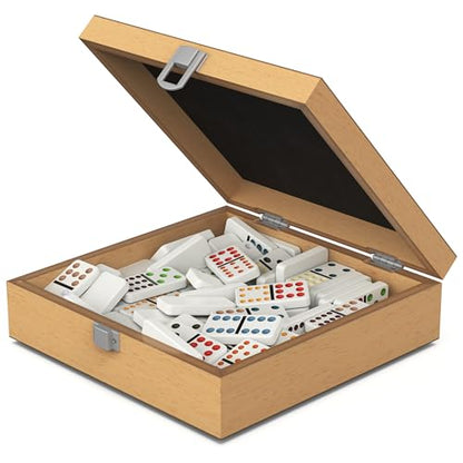 Spin Master Games Yellowstone Mexican Train Dominoes Classic Game | Fun Family Game, Yellowstone Themed Trains, Includes 91 Double-12 Dominoes & Wood Storage Case, 2-8 Players, Ages 8+