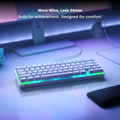 GLORIOUS Gaming GMMK 2 Compact 65% Barebones (Frame Only) - Mechanical Gaming Keyboard Frame, Compact TKL Size (65%), Aluminium, Customisable, Per Key RGB, American QWERTY Layout - White - color: White, size: Barebone Compact (65%)