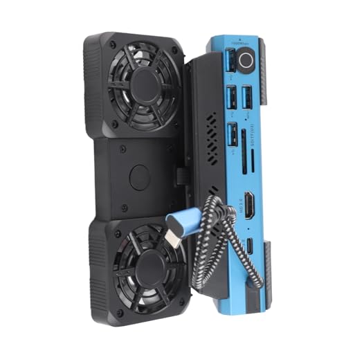 9 in 1 Docking Station for Steam Deck, Rog Ally X, Legion Go, Claw, Gaming Console Dock with Detachable Dual Cooling Fan, 4 USB Ports, 100W PD Charging