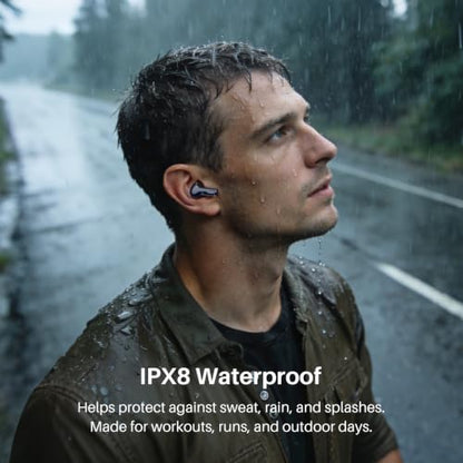 TOZO Hybrid Active Noise Cancelling Wireless Earbuds 6 Mics AI Clear Call | 68H Playtime LED Display 32 Preset EQs App Bluetooth 5.3 IPX8 Waterproof Ear Buds - color: Blue