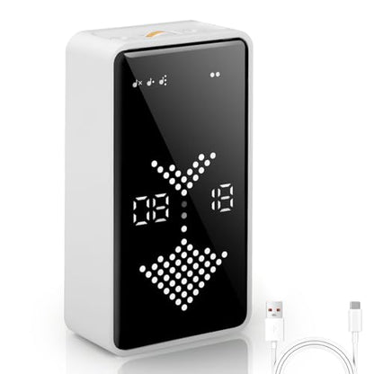 GuDoQi Digital Hourglass Timer, 1-99 Mins Adjustable Magnetic Rechargeable Digital Countdown ADHD Timer, Mute/Low Volume/High Low Volume Modes for Work, Study, Back to School, Kitch, White - color: White