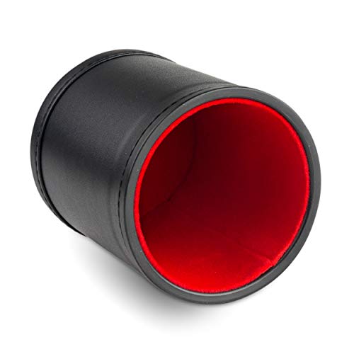 Leather Dice Cup for Board Games, Red Felt Lining