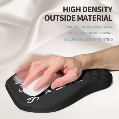 Ergonomic Raised Mouse Pad Wrist Support with Bilateral Slope Memory Foam Mousepad for Wrist Rest and Carpal Tunnel Pain Relief 11.8x7.9〃Inspirational Quotes - color: Inspirational Quotes