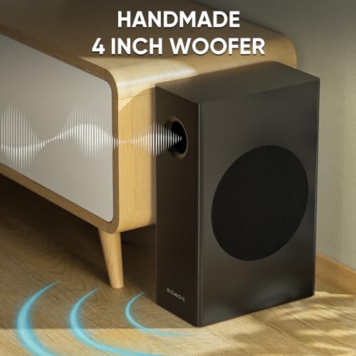 Sound Bars for Smart TV with Wired Subwoofer, 2.1 Deep Bass Small Soundbar Home Theater Surround System Speaker with 4 Inch Subwoofer, Bluetooth/Optical/AUX Connection, Compact Soundbar for TV | 2.1 Deep Bass, 4" Wired Subwoofer, Bluetooth /Optical/Auxili