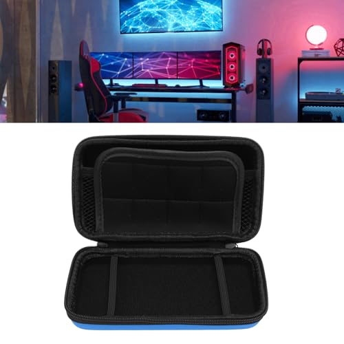 Carrying Case for NintendoNew New 2DS XL, 2DS LL, New 3DS, 3DS Console, Hard Protective Shell Travel Case Pouch with 8 Game Cartridges Slot, Water Proof PU & Hard EVA, Console - color: Blue