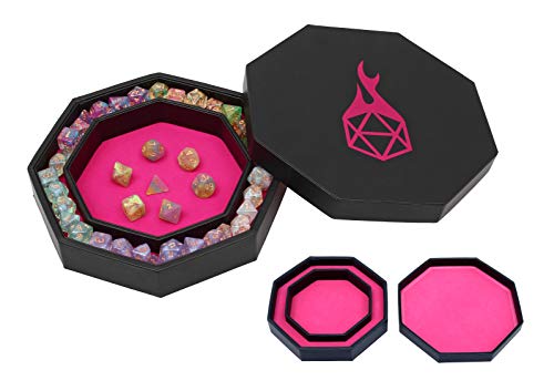 Forged Dice Co. Dice Arena Rolling Tray and Storage Compatible with Any dice Game, D&D and RPG Gaming - color: Pink