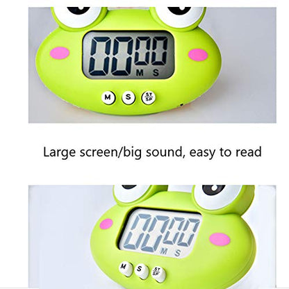 Kitchen Timer, Cute Cartoon Animal Countdown Timer, Digital Cooking with Magnetic, LCD Large-Screen Visual Clock, Hangable Alarm Clock with Stand，for Cooking Bake Sport Game (Timer-QW) - color: Timer-qw