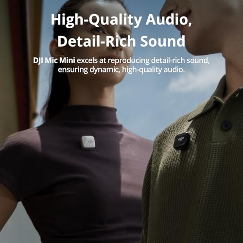 DJI Mic Mini Transmitter (Infinity Black), Ultralight, Wireless Lavalier Microphone Action 5 Pro/Osmo Pocket 3, Noise Cancelling, Wireless Microphone for Camera/iPhone/Android, Vlog, Streaming | DJI OsmoAudio, Noise Cancelling, Wireless Microphone for Cam