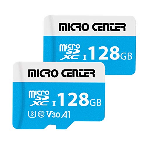 Micro Center 128GB microSDXC Card 2 Pack, Nintendo-Switch Compatible Flash Memory Card, UHS-I C10 U3 V30 4K UHD Video A1 R/W Speed up to 90/60 MB/s Micro SD Card with Adapter (128GB x 2) - size: U3 A1 - 128GB x 2 Pack