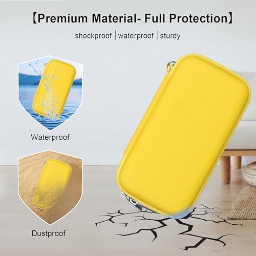 Elonbo Carrying Case for TaddToy/WELLST·G/Beijue/FAMILY POCKET/CCTU/X- JOYKIDS/GREENCREEK/Beico/KAVOYI/GuaiyeyeAP/TEBIYOU Handheld Game Console, Portable Electronic Gaming Player Bag, Yellow - color: Yellow