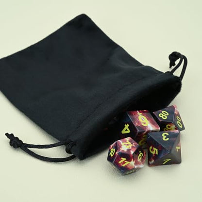 7-Piece Resin Dice Set with Lightning and Volcano Designs - Red and Black Printed Polyhedral Dice for Tabletop RPGs, Board Games, and Gaming Gifts(Lightning Volcano) - style: Lightning Volcano