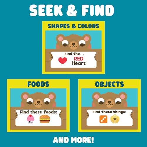 Chuckle & Roar Sensory Seek & Find Scavenger Hunt Bear – Plush Travel Toy with Hidden Objects, 40 No-Reading Challenge Cards, Sensory Activity for Focus & Calm, Toddler Gift Ages 3+ - style: Brown Bear