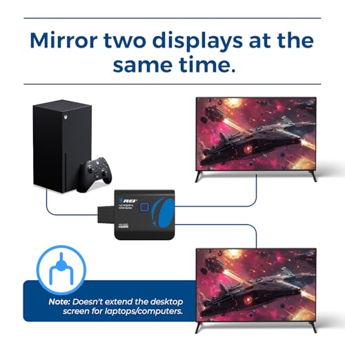 OREI 4K HDMI Splitter 1 in 2 Out - 1X2 HDMI Splitter for Dual Monitors Ultra HD 4K@30Hz with [ 2ft HDMI Cable ], 3D & 1080P Support for Xbox, PS4, Blu-ray, HDT, Will not Extend Display Screen | OREI 4K HDMI Splitter 1 in 2 Out - 1x2 HDMI Splitter for Dual