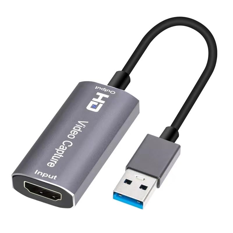 4K HDMI Capture Card, Cam Link Video Capture Card HDMI to 1080P Type-C for Windows Mac OS System for Streaming Gaming Meeting with USB C Adapter to Adjust PS3 4, Switch, Xbox