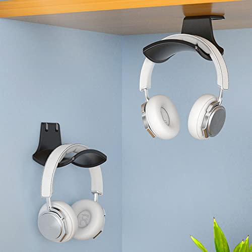 2-Pack Never Fall Headphone Hook Hanger Wall Mount Headset Holder | Stand fixted with screws for airpods max sennheiser sony bose beats akg - color: Black Z(2 Pack)