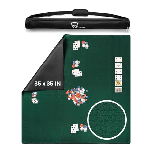 Board Game Mat for 32 x 32 in Tables, Mahjong Mat with Carrying Bag, Neoprene Playmat, Table Cover for Board Games, Tile, Poker, RPG and Dominoes - Green - color: Green, size: Rectangle 31.5 x 31.5 inches