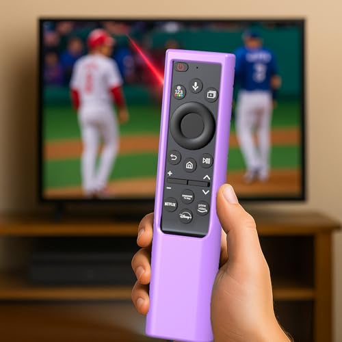 Remote Cover for Samsung Smart TV, Silicone Protective Case for Solar Cell BN59-01357 BN59-01385 BN59-01265A BN59-01388A Controller Case Skin Sleeve Purple - color: Light Purple