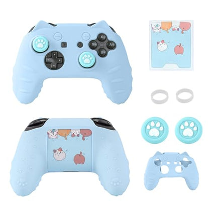 Switch Pro Controller Skin Silicone Cover - Anti-Slip Grip Cat Paw Design with Joystick Ring Guards, Protective Case Shell, Custom Cute Kawaii Accessory - Not for Switch 2, PowerA or Third-Party Model