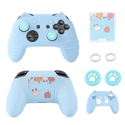 Switch Pro Controller Skin Silicone Cover - Anti-Slip Grip Cat Paw Design with Joystick Ring Guards, Protective Case Shell, Custom Cute Kawaii Accessory - Not for Switch 2, PowerA or Third-Party Model