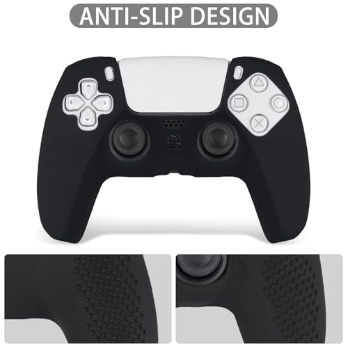Baval Silicone Cover for Playstation 5 PS5 DualSense Wireless Controller | Scratch-resistant, Easy install, Silicone Construction, Portable Carrying Silicone Cover, Blacke Silicone Cover - color: Black Silicone Cover