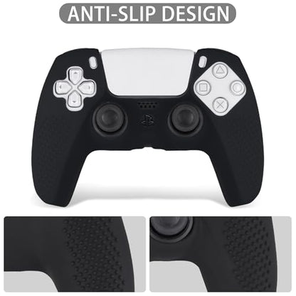 Baval Silicone Cover for Playstation 5 PS5 DualSense Wireless Controller | Scratch-resistant, Easy install, Silicone Construction, Portable Carrying Silicone Cover, Blacke Silicone Cover - color: Black Silicone Cover