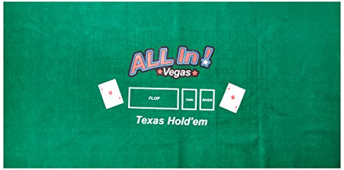 STERLING Games Poker Blackjack Craps Felt Layout, 72" x 36" Double Sided Mat for Casino Style Home Gaming Table Top Cover Cloth Mat
