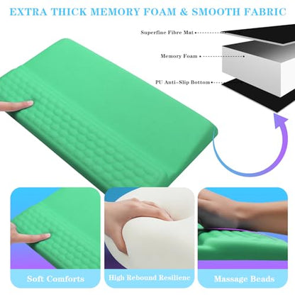 Computer Keyboard Stand with Wrist Rest, Ergonomic Tilted Keyboard Holder - Keyboard Riser with Wrist Pad - Keyboard Tray Support for Office Home - Green - color: Keyboard Stand - Green