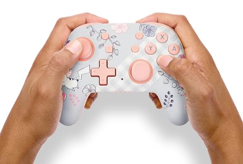 PowerA Nano Enhanced Wireless Controller for Nintendo Switch - Pikachu Garden, mini, portable, gamepad, motion controls, bluetooth - color: Pikachu Garden