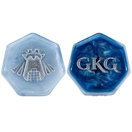 Gate Keeper Games and Dice: Halfsies Dice: Police Box - 7pc Set, Time Lord Blue & Doctor White, Pearlescent Swirl, 7 Resin Dice for Role Playing Games - style: Police Box