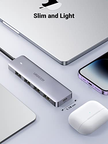 UGREEN USB C to USB A Hub, 4xUSB 3.0 Ports, 5Gbps Data Transfer, 2 ft Cable | USB-C 5V/2A Power Port for Laptop, MacBook Pro/Air, Mac Mini M4, iMac, iPad Pro, Chromebook, Dell XPS, Galaxy S26, and More - size: 2 FT