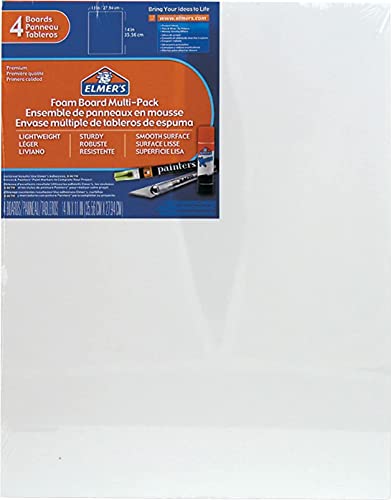 Elmers/X-Acto 950021 Foamboard, 11-Inch x 14-Inch x .1875-Inch, White, 4/Pack