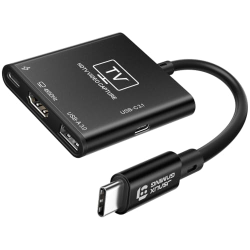 JSAUX Video Capture Card Intended for Nintendo Switch 2/Steam Deck/ROG Ally | 4K 60Hz HDMI Passthrough, 1080P 60FPS Record, Compatible with Nintendo Switch 2/Steam Deck/ROG Ally/Legion/Phone/Laptop