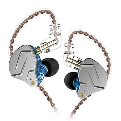 KZ ZSN Pro Dual Drivers 1BA 1DD in Ear Earphones HiFi Power Bass Earbuds Headphones High Clarity Sound Wired Earphones with Detachable Cable for Audiophile Musician - color: ZSN Pro-blue, size: No Mic