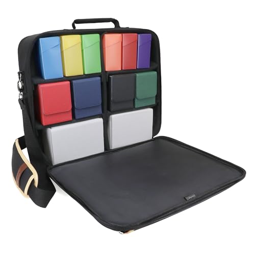 ENHANCE Designer Edition TCG Bag - MTG Shoulder Bag with Customizable Dividers & Accessory Pocket for Deck Boxes, Dice - Card Storage Compatible with Magic the Gathering, Lorcana (Black) - color: Black, size: Large