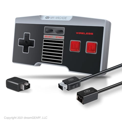 My Arcade GamePad Combo Kit - NES Wireless Controllers + 10 Foot Extension Cable for the NES Classic Edition System - style: Gamepad Combo