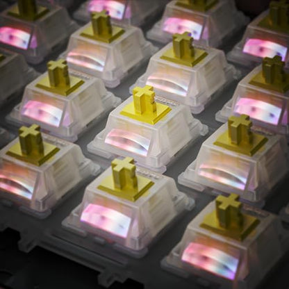 GATERON Milky Yellow Pro V3 Keyboard Switches, Pre-lubed Linear 5 pin for All MX Mechanical Keyboard (10PCS) - color: Milky Yellow Pro V3, size: 10pcs