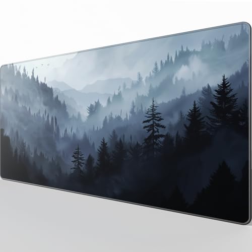 KTRIO Large Gaming Mouse Pad, Desk Mat, 31.5 x 15.7 in, Cloud Forest, XXL | Smooth Micro-Weave Surface, Artistic Pattern Design, Non-Slip Rubber Base, Durable Stitched Edges, Office & Home Use - color: Cloud Forest, size: 31.5l X 15.7w Inches