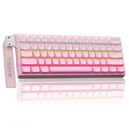Aula WIN60 HE - 60% Mechanical Gaming Keyboard Wired, Hall Effect Magnetic Switch Hot Swappable,8000 Hz Polling Rate, RGB Keyboard 60 Percent Compact Design for PC (Gradient Pink) - color: Gradient Pink