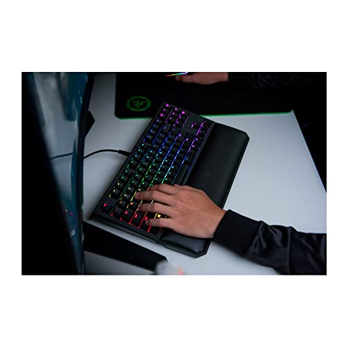 Razer BlackWidow TE Chroma v2 TKL Tenkeyless Mechanical Gaming Keyboard: Orange Key Switches, Tactile & Silent, Chroma RGB Lighting, Magnetic Wrist Rest, Programmable Macros, Classic Black - style: V2 TKL TE