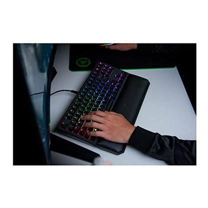 Razer BlackWidow TE Chroma v2 TKL Tenkeyless Mechanical Gaming Keyboard: Orange Key Switches, Tactile & Silent, Chroma RGB Lighting, Magnetic Wrist Rest, Programmable Macros, Classic Black - style: V2 TKL TE