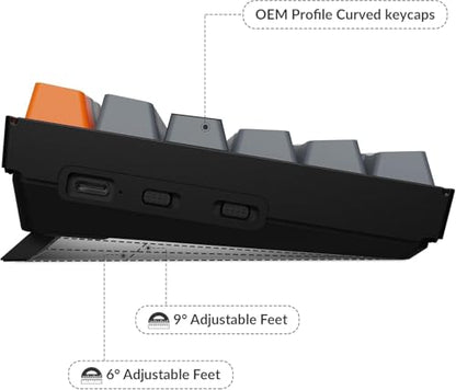 Keychron K4 96% Layout 100 Keys Wireless Bluetooth 5.1/Wired USB Mechanical Gaming Keyboard with Keychron Super Brown Switch White LED Backlight N-Key Rollover for Mac Windows PC-Version 2 - color: Keychron Super Brown Switch, size: Version 2