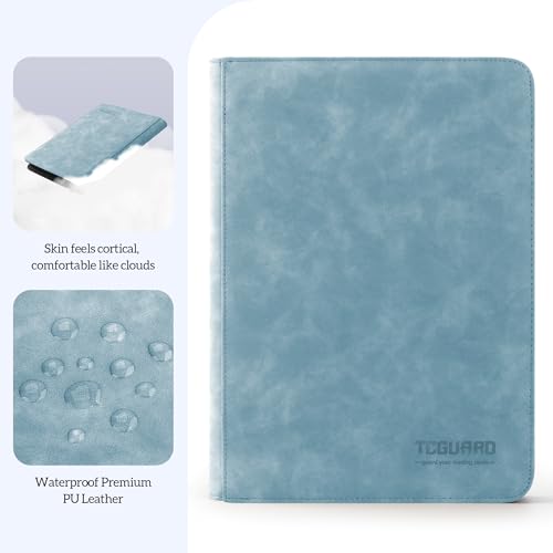 Trading Card Binder, 9 Side Loading Pocket Card Album Hold Up to 540, Zipper Binder for Collection, TCG Holder for Sports, Yugioh, MTG etc. (Sky Blue 9) - color: Sky Blue 9