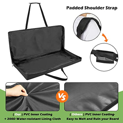 DSLEAF Cornhole Carrying Case for 4' x 2' Regulation Size, Heavy-Duty 600D Cornhole Boards Bag with Padded Shoulder Strap and Double Slide Zipper, Only Bag | Fits 4' x 2' Cornhole Boards and 8 Beanbags, Two-ways Zipper, Durbale Nylon Material, Padded Shou