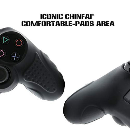 CHINFAI PS4 Controller DualShock4 Skin Grip Anti-Slip Silicone Cover Protector Case for Sony PS4/PS4 Slim/PS4 Pro Controller with 8 Thumb Grips (Blue) - color: Blue