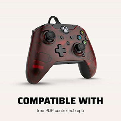 PDP Wired Game Controller - Xbox Series X|S, Xbox One, PC/Laptop Windows 10, Steam Gaming Controller - USB - Advanced Audio Controls - Dual Vibration Videogame Gamepad - Crimson Red - color: Red