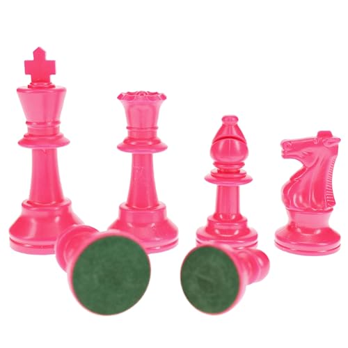 WE Games Color Bright Plastic Staunton Tournament Chess Pieces with 3.75 in. King - Half Chess Set of Chess Pieces Only, Pink - color: Pink
